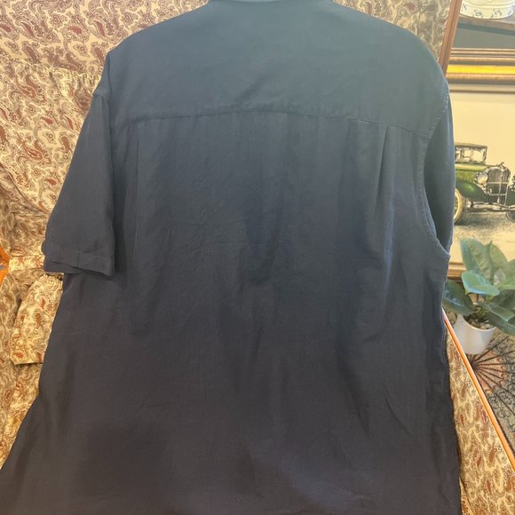 Nautica (Easy Care Silk Blend) Navy Men's Shirt Large - Picture 5 of 6